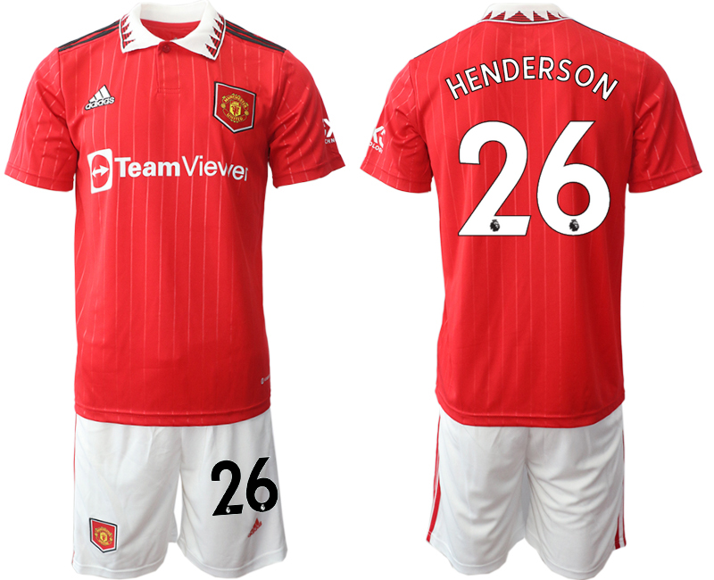 Men 2022-2023 Club Manchester United home Red #26 Adidas Soccer Jersey